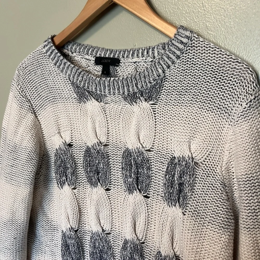 J.Crew Knitted Sweater crewneck Navy Blue/White Womens size large